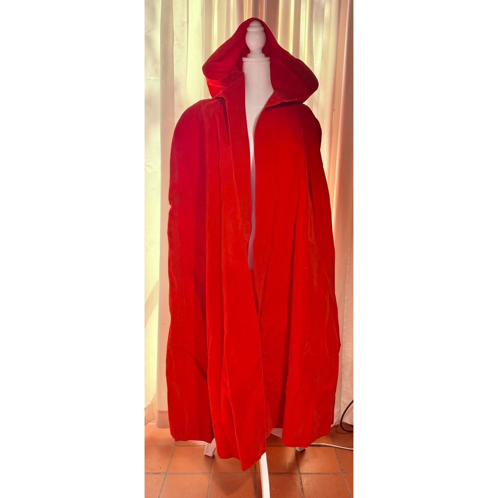 Vintage Custom Made Mrs Claus Red Riding Hood Cape Cloak Plus Size 2X‎ 3X
